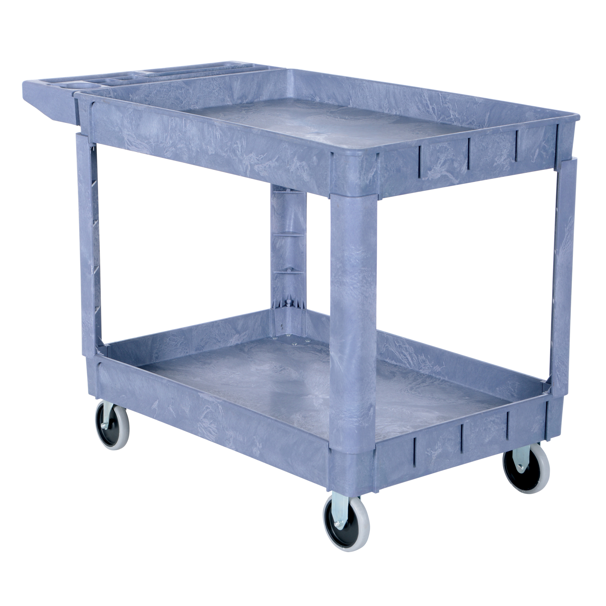 Vestil Plastic Utility Service Cart - 2 Shelves, 550-Lb. Total Capacity, Structural Foam, Model# PLSC-2-2436
